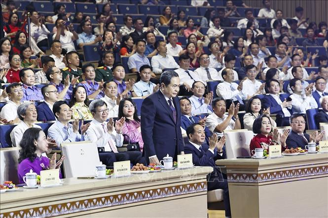 Trần Thanh Mẫn dự Lễ trao Giải Báo chí Quốc gia lần thứ XX - năm 2025. Ảnh: Doãn Tấn - TTXVN