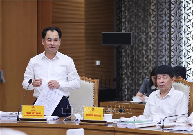 Bộ trưởng Bộ Tài nguyên và Bet88447 kho game phong phú Trịnh Việt Hùng, Phó Chủ tịch Hội đồng thẩm định điều chỉnh Quy hoạch sử dụng đất quốc gia phát biểu. Ảnh: Lâm Khánh - TTXVN