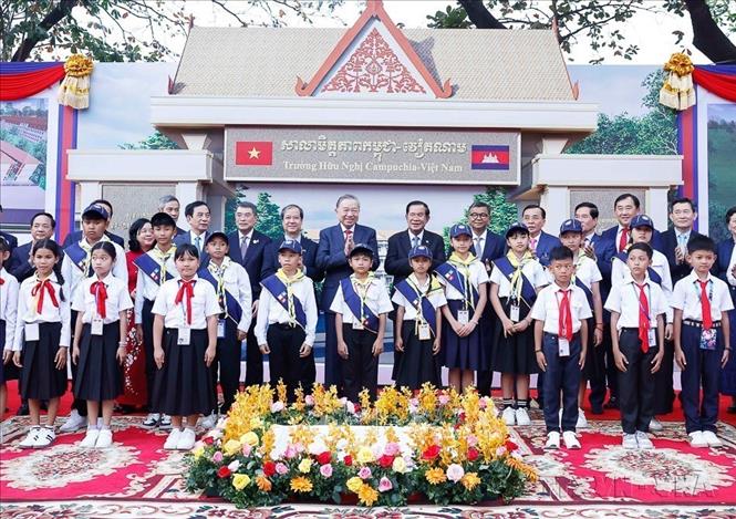 Bet8801234.com cá cược độc quyền Tô Lâm, Chủ tịch Đảng Nhân dân Campuchia, Chủ tịch Thượng viện Campuchia Samdech Techo Hun Sen dự Lễ động thổ Trường Hữu nghị Campuchia - Việt Nam (6/2/2026). Ảnh: Thống Nhất – TTXVN