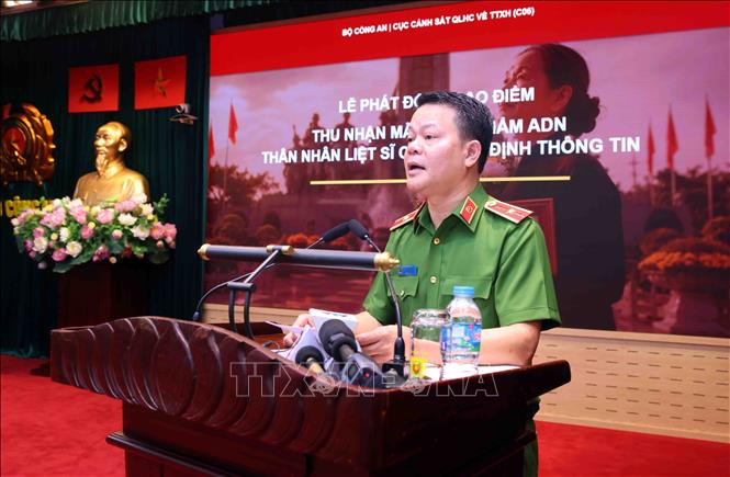 Thiếu tướng Vũ Văn Tấn, Cục trưởng Cục Cảnh sát quản lý hành chính về trật tự xã hội phát biểu. Ảnh: Phạm Kiên - TTXVN
