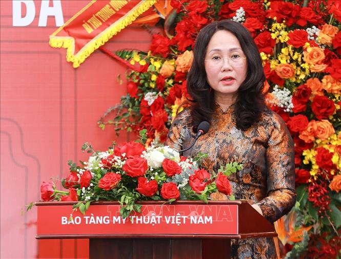 Bà Lâm Thị Phương Thanh, Bộ trưởng Bộ Văn hóa, Thể thao và Du lịch phát biểu. Ảnh: Khánh Hoà – TTXVN
