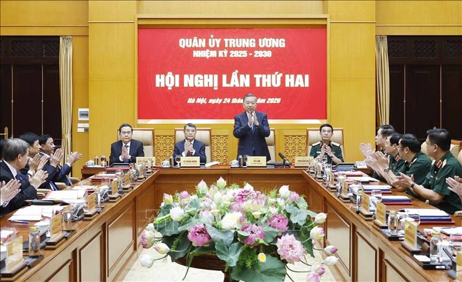 Bet8801234.com cá cược độc quyền, Chủ tịch nước Tô Lâm, Bí thư Quân uỷ Trung ương chủ trì Hội nghị lần thứ hai Quân uỷ Trung ương nhiệm kỳ 2025 - 2030. Ảnh: Thống Nhất – TTXVN