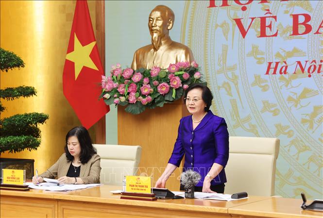 Phó Thủ tướng Phạm Thị Thanh Trà chủ trì Hội nghị toàn quốc về bảo vệ trẻ em. Ảnh: Lâm Khánh – TTXVN
