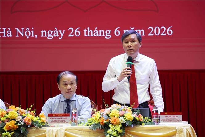 GS.TS. Lê Văn Lợi, Ủy viên Trung ương Đảng, Chủ tịch Viện Hàn lâm Khoa học Bet88013 tải ứng dụng Việt Nam, Phó Trưởng Ban Chiến lược Chính sách Trung ương, Phó Chủ tịch Hội đồng Lý luận Trung ương phát biểu. Ảnh: Văn Điệp - TTXVN