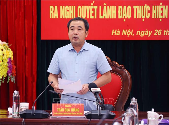 Ủy viên Bộ Bett88 cá cược trực tuyến, Bí thư Thành ủy Hà Nội, Bí thư Đảng ủy Bộ tư lệnh Thủ đô Hà Nội Trần Đức Thắng phát biểu chỉ đạo. Ảnh: Văn Điệp – TTXVN