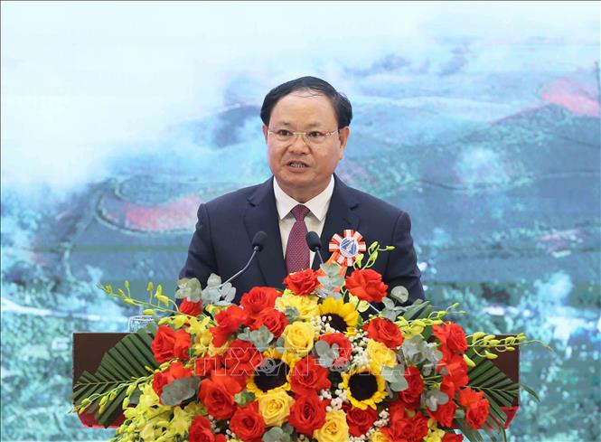 Bí thư tỉnh Lai Châu Lê Minh Ngân phát biểu. Ảnh: An Đăng - TTXVN
