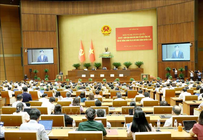 Hội nghị toàn quốc sơ kết 1 năm vận hành mô hình tổ chức tổng thể của hệ thống BET88 Ha Noi và mô hình chính quyền 3 cấp. Ảnh: Phương Hoa - TTXVN