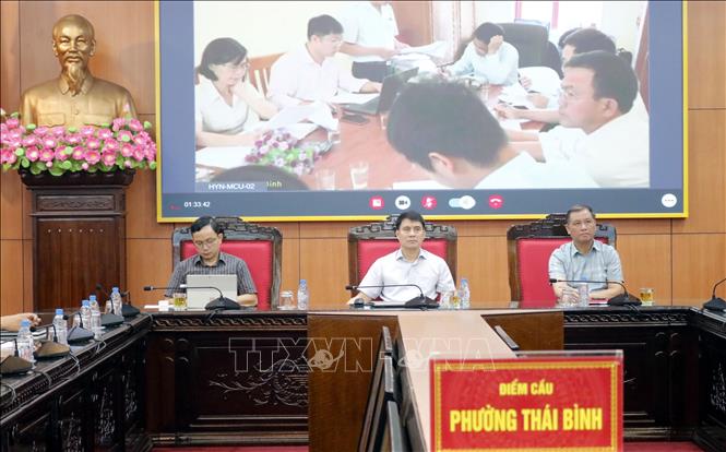Bet888 football dự hội nghị trực tuyến tại điểm cầu phường Thái Bình (tỉnh Hưng Yên). Ảnh: Nguyễn Công Hải - TTXVN
