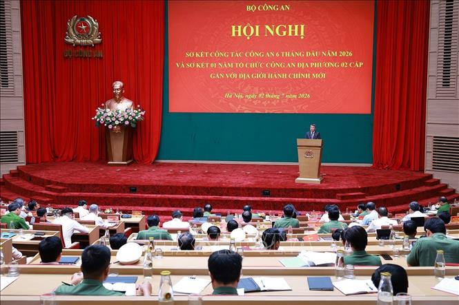 Thủ tướng Lê Minh Hưng phát biểu chỉ đạo Hội nghị sơ kết công tác Công an 6 tháng đầu năm 2026. Ảnh: Dương Giang – TTXVN
