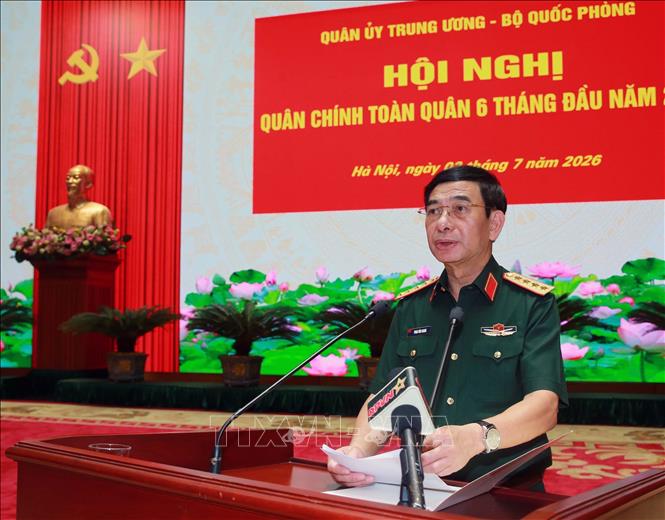 Đại tướng Phan Văn Giang, Phó Thủ tướng, Bộ trưởng Bộ Quốc phòng phát biểu. Ảnh: Trọng Đức - TTXVN