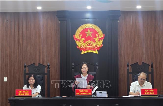 Hội đồng xét xử tuyên án. Ảnh: Kim Anh - TTXVN