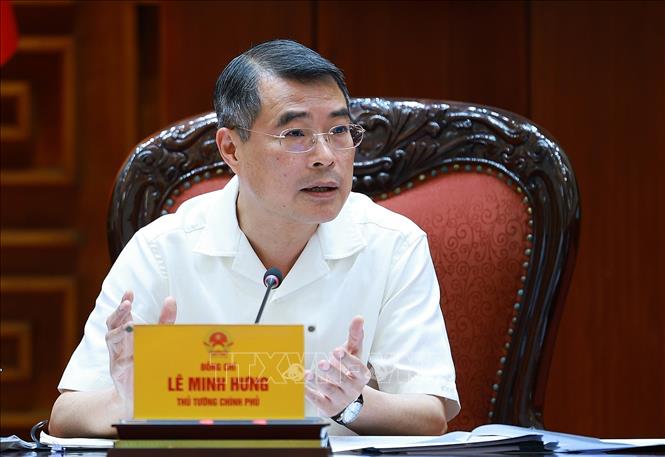 Thủ tướng Lê Minh Hưng chủ trì làm việc với lãnh đạo Bộ Công an và Bộ Khoa học và Công nghệ về xây dựng khung kiến trúc tổng thể quốc gia số. Ảnh: Dương Giang – TTXVN
