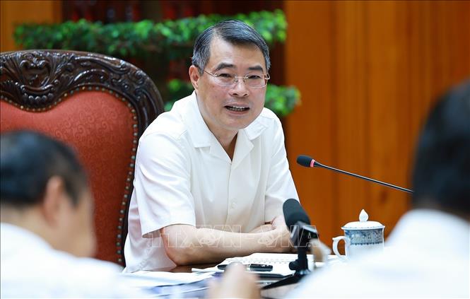 Thủ tướng Lê Minh Hưng chủ trì làm việc với lãnh đạo Bộ Công an và Bộ Khoa học và Công nghệ về xây dựng khung kiến trúc tổng thể quốc gia số. Ảnh: Dương Giang – TTXVN
