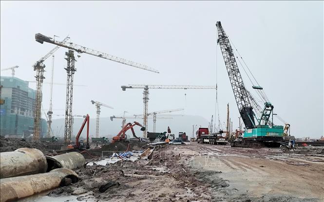 Công trường thi công Trung tâm tổ chức Hội nghị APEC tại đặc khu Phú Quốc, tỉnh An Giang. Ảnh: Lê Huy Hải - TTXVN