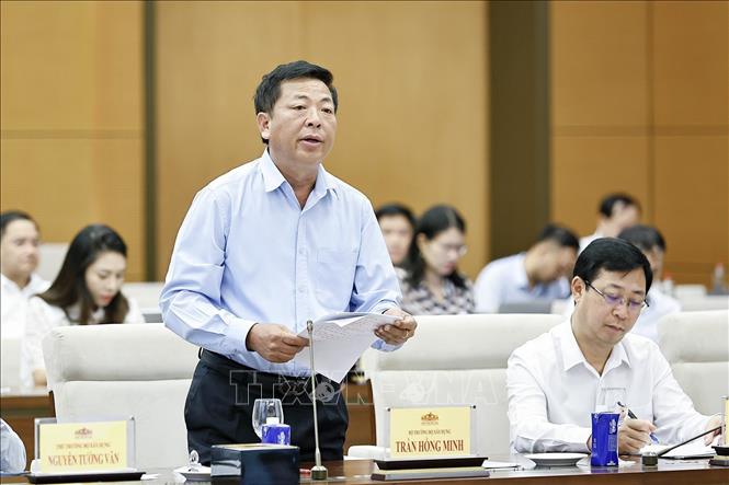 Bộ trưởng Bộ Xây dựng Trần Hồng Minh phát biểu. Ảnh: Doãn Tấn - TTXVN