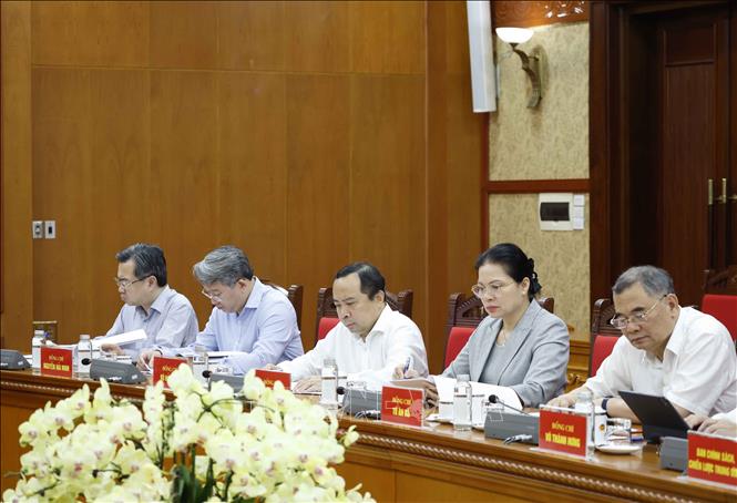 Các đại biểu tham dự cuộc làm việc. Ảnh: Thống Nhất – TTXVN