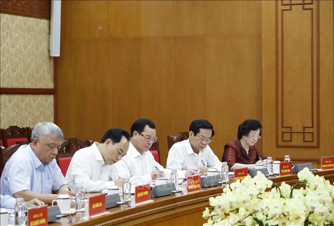 Các đại biểu tham dự cuộc làm việc. Ảnh: Thống Nhất – TTXVN
