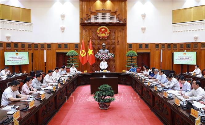 Thủ tướng Lê Minh Hưng, Trưởng Ban chỉ đạo Trung ương thực hiện các Chương trình mục tiêu quốc gia chủ trì Phiên họp thứ nhất. Ảnh: Dương Giang – TTXVN
