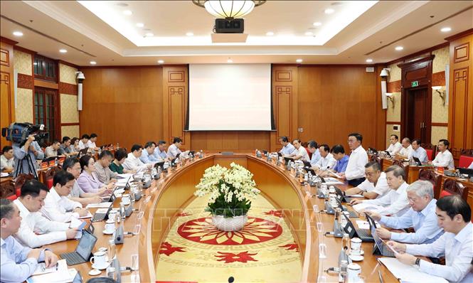 Phiên họp triển khai nhiệm vụ 6 tháng cuối năm 2026 về chuyển đổi số trong các cơ quan Đảng. Ảnh: Phương Hoa - TTXVN