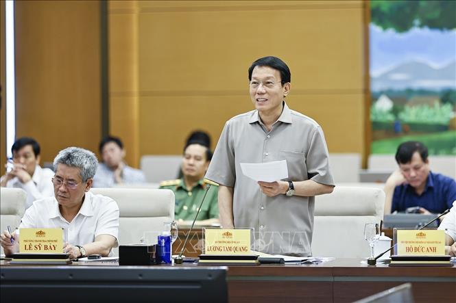 Bộ trưởng Bộ Công an Lương Tam Quang phát biểu. Ảnh: Doãn Tấn - TTXVN