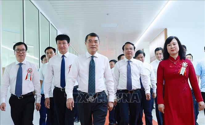 Thủ tướng Lê Minh Hưng đến dự Lễ khai trương hoạt động Bệnh viện Hữu nghị Việt Đức, phường Liêm Tuyền, tỉnh Ninh Bình. Ảnh: Dương Giang – TTXVN
