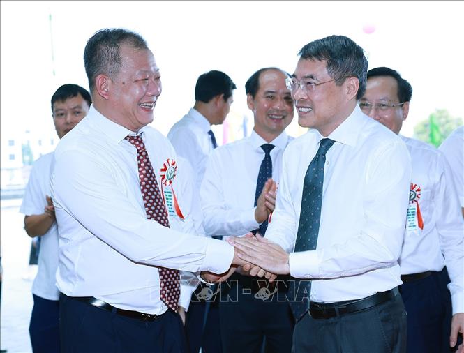 Thủ tướng Lê Minh Hưng đến dự Lễ khai trương hoạt động Bệnh viện Hữu nghị Việt Đức, phường Liêm Tuyền, tỉnh Ninh Bình. Ảnh: Dương Giang – TTXVN
