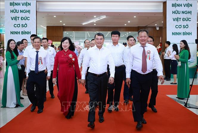 Thủ tướng Lê Minh Hưng dự khai trương Bệnh viện Hữu nghị Việt Đức cơ sở Ninh Bình, phường Liêm Tuyền, tỉnh Ninh Bình. Ảnh: Dương Giang – TTXVN
