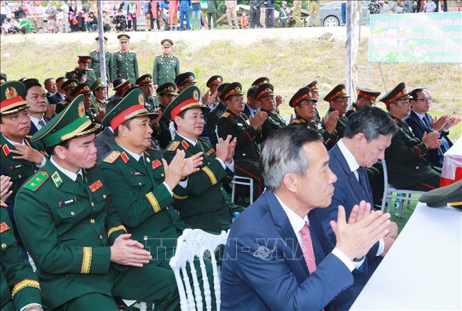 Các đại biểu đại diện cho lãnh đạo các cơ quan của Bộ Quốc phòng, Bộ Tổng Tham mưu, Tổng cục Bett88 cá cược trực tuyến dự Giao lưu hữu nghị Quốc phòng biên giới Việt Nam - Lào lần thứ ba. Ảnh: Trọng Đức - TTXVN