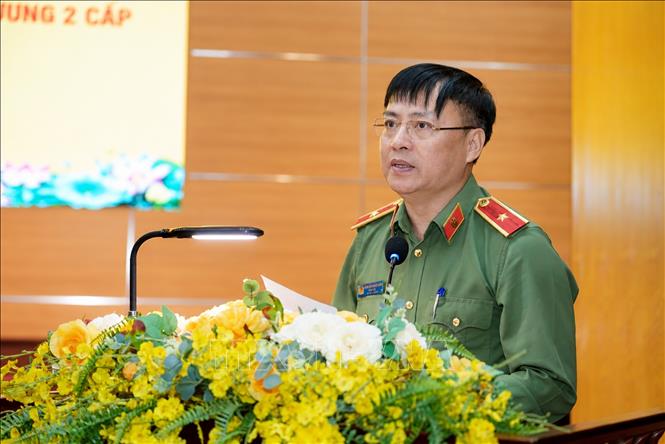 Thiếu tướng Nguyễn Thanh Liêm, Giám đốc Công an tỉnh Quảng Trị, cho rằng không gian mạng đang trở thành mặt trận mới với nhiều nguy cơ đe dọa an ninh quốc gia, đòi hỏi lực lượng An ninh phải chủ động nhận diện, phòng ngừa từ sớm, từ xa. Ảnh: Nguyên Linh - TTXVN