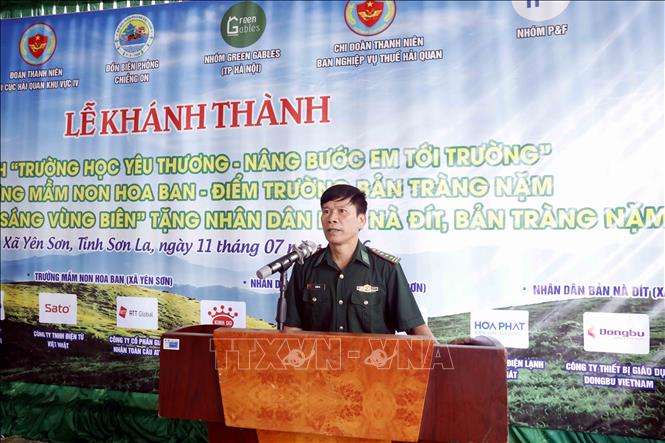 Đại tá Vũ Đức Tú, Phó Chính ủy Ban Chỉ huy Bet88011.com bắn cá đổi thưởng tỉnh Sơn La phát biểu. Ảnh: Quang Quyết - TTXVN