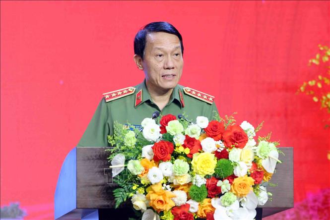 Đại tướng Lương Tam Quang, Bộ trưởng Bộ Công an phát biểu chỉ đạo. Ảnh: Phạm Kiên - TTXVN