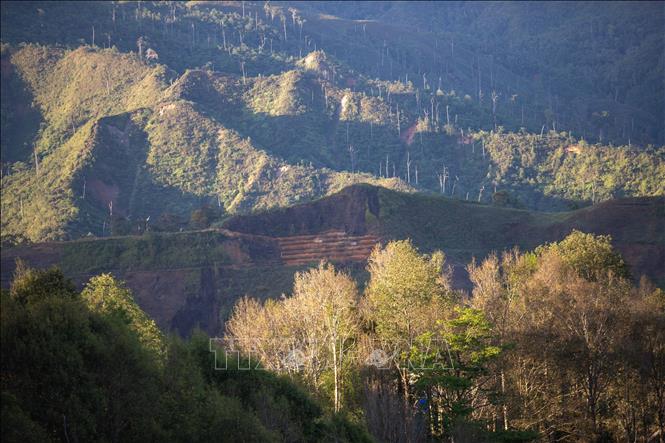 A beautiful scene of Lang Sang village (Ta Xua commune) in an afternoon. VNA Photo: Trọng Đạt