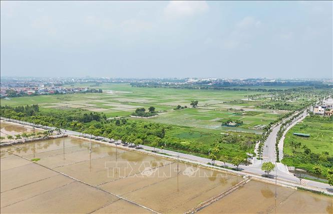Hai xã Phúc Thịnh và Thư Lâm với định hướng đô thị xanh, thông minh, kỳ vọng thu hút 700.000 dân vào năm 2030, tạo tiền đề nhân rộng quản trị hiện đại cho Thủ đô. Ảnh: Phan Phương – TTXVN