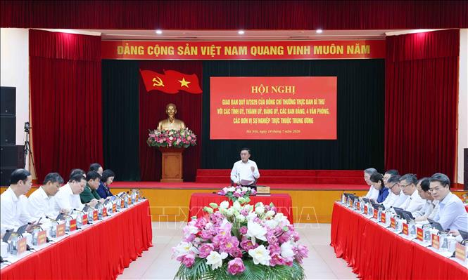 Quang cảnh hội nghị giao ban. Ảnh: Phương Hoa - TTXVN