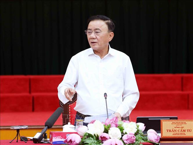 Đồng chí Trần Cẩm Tú, Uỷ viên Bộ Bett88 cá cược trực tuyến, Thường trực Ban Bí thư phát biểu kết luận cuộc họp. Ảnh: Phương Hoa - TTXVN