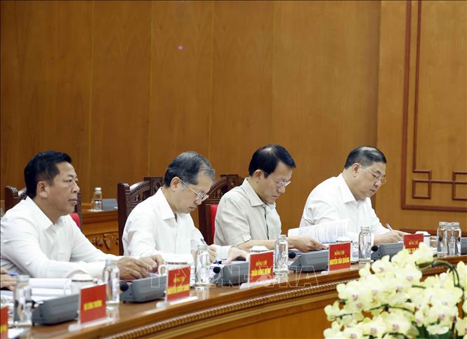 Các đại biểu tham dự cuộc làm việc. Ảnh: Thống Nhất – TTXVN