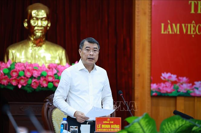 Thủ tướng Lê Minh Hưng kết luận buổi làm việc với Ban Thường vụ Tỉnh uỷ Lạng Sơn. Ảnh: Dương Giang – TTXVN 
