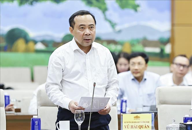 Bộ trưởng Bộ Khoa học và Công nghệ Vũ Hải Quân phát biểu. Ảnh: Doãn Tấn - TTXVN