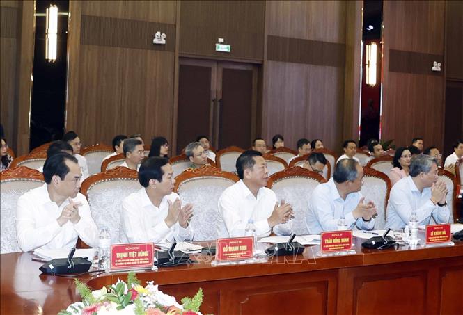 Các đại biểu tham dự cuộc làm việc. Ảnh: Thống Nhất – TTXVN
