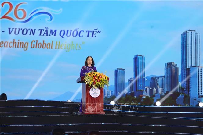 Phó chủ tịch nước phát biểu khai mạc. Ảnh: Đặng Tuấn - TTXVN