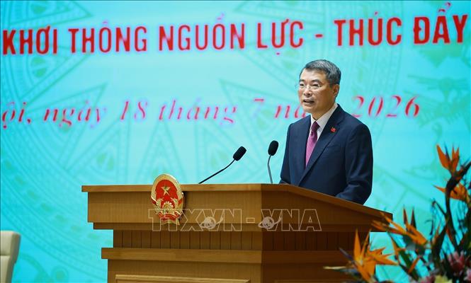 Thủ tướng Lê Minh Hưng phát biểu tại Hội nghị Thường trực Bet8801234.com BMXCT Uy Tín với cộng đồng doanh nghiệp. Ảnh: Dương Giang – TTXVN 

